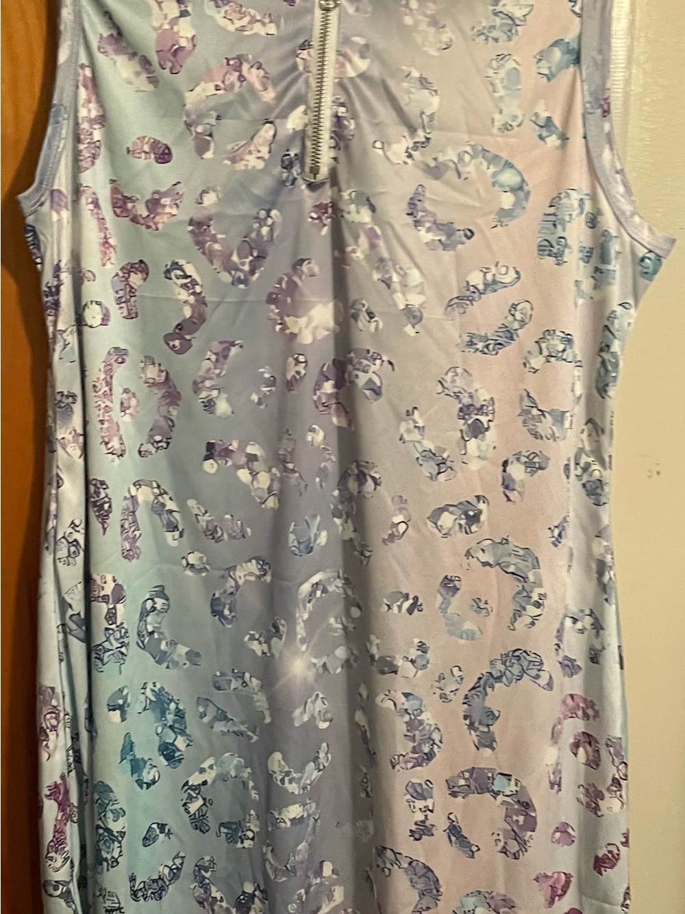 SHEIN Pastel Lavender & Light Blue Leopard Print Sleeveless Dress